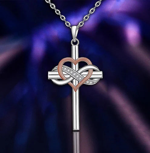 Infinity Heart Cross Necklace