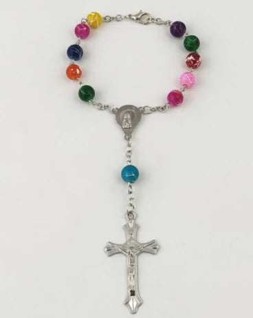Colorful Rosary Prayer Beads Bracelet