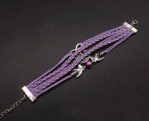 Multilayer Purple Tree of Life Bracelet
