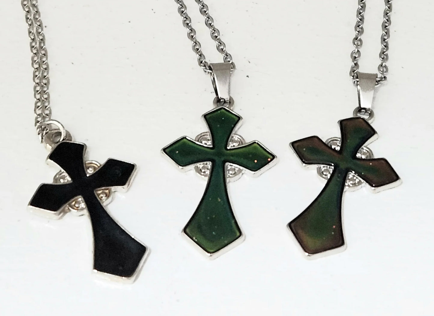 Variegated Colors Cross Necklace