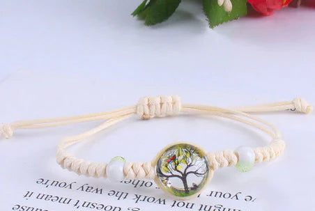 Tree Corded Bracelet Green