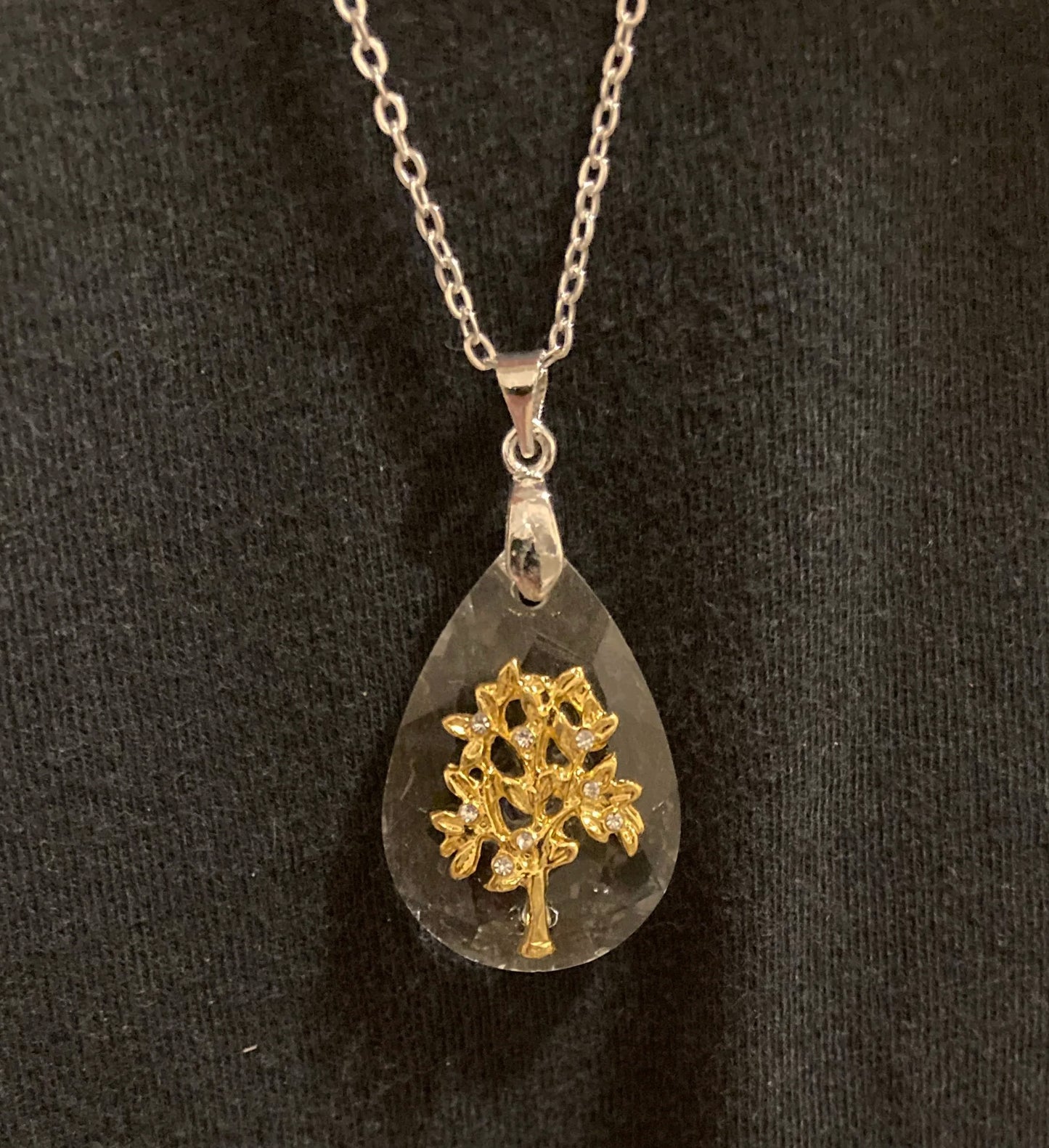 Crystal Gold Tree of Life Necklace