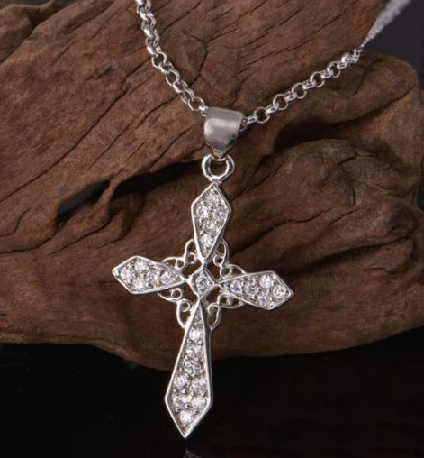 Artistic Rhinestone Cross Necklace