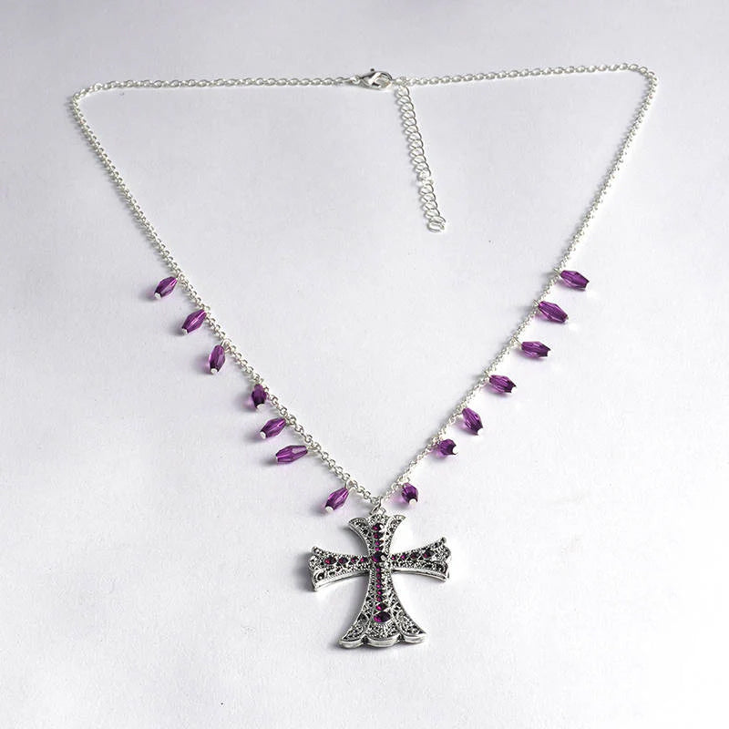 Stunning Amethyst Silver Cross Necklace
