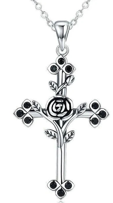 Rose Cross Necklace