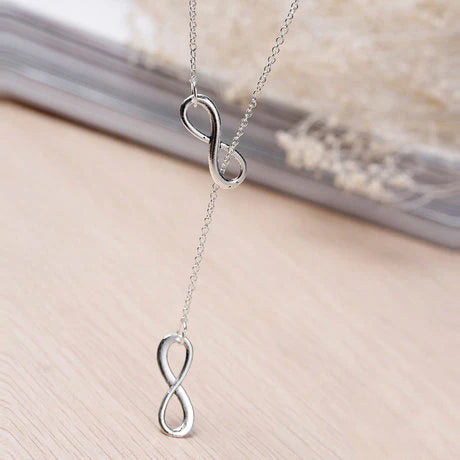 Double Infinity Long Lariat Necklace