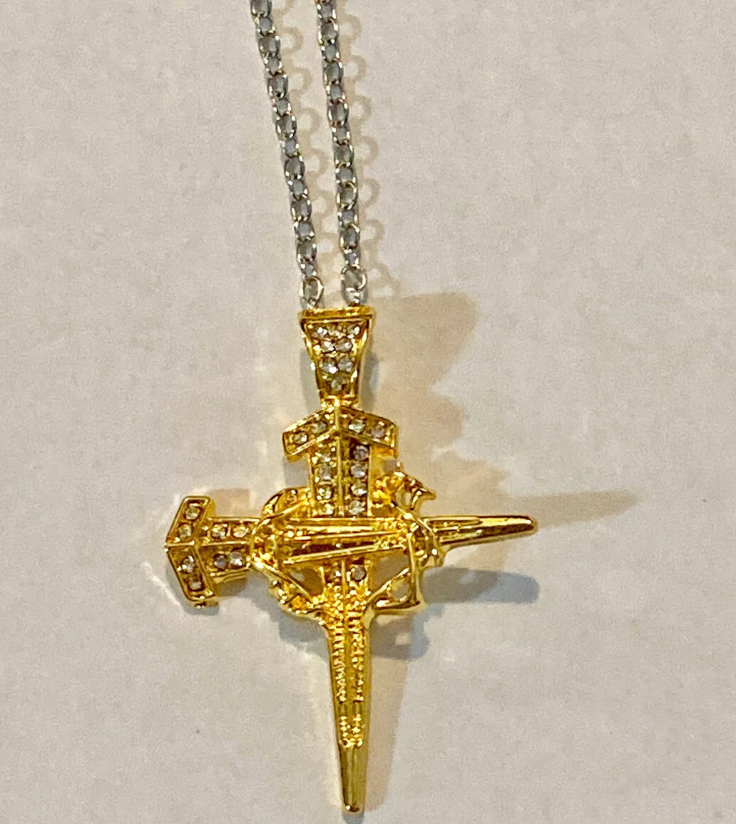 Spikes/Crown of Thorns Cross Necklace