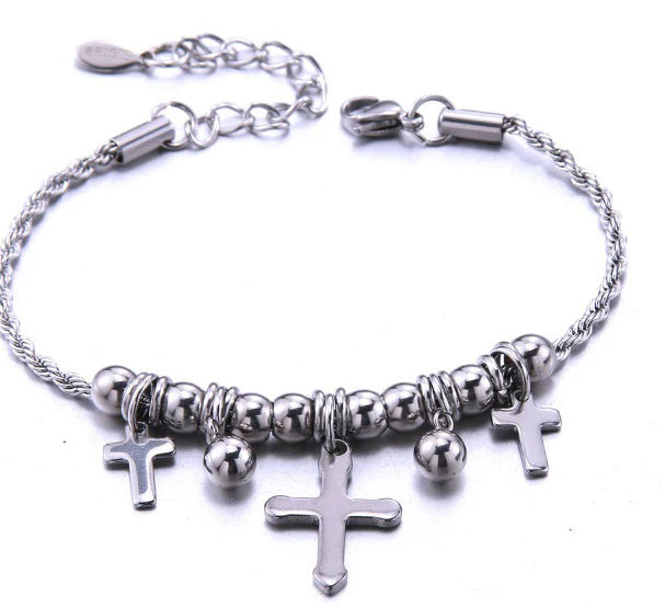 Three Cross Bead Bracelet