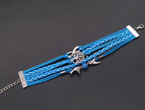 Multilayer Light Blue Tree of Life Bracelet