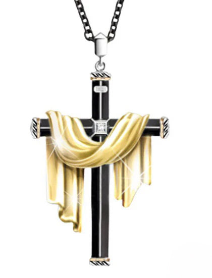 Draped Bold Cross Necklace