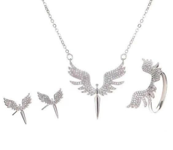 Angel 3-pc Set Necklace Earrings Ring